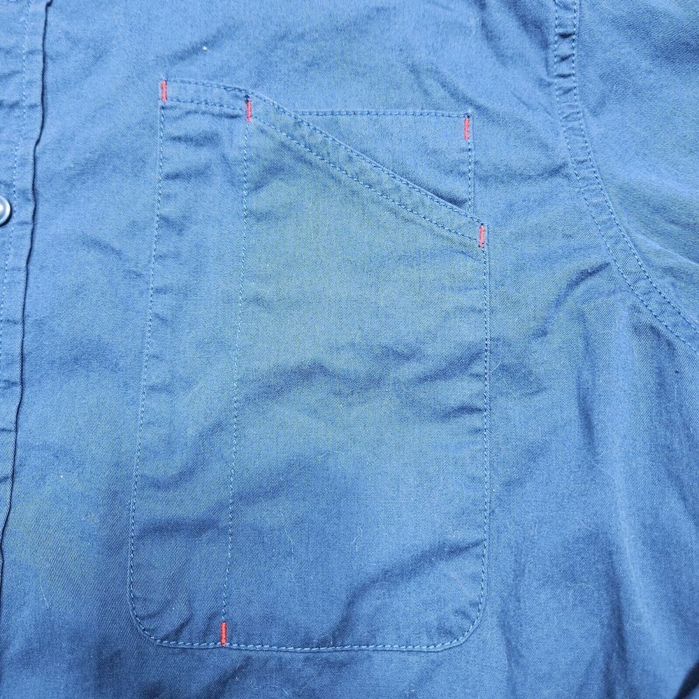 Caterpillar CAT Shirt Adult Large Blue Button Up Caterpillar Men - Picture 4 of 8